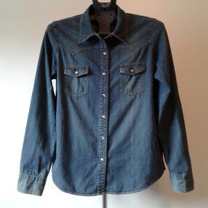 Santana Denim Shirt Snap Buttons Size L